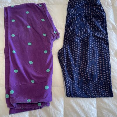 LuLaroe Leggings One Size Lot Of 2 Pre Owned